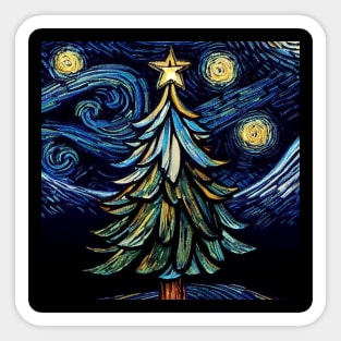 Van Gogh Starry Tree 03 Sticker